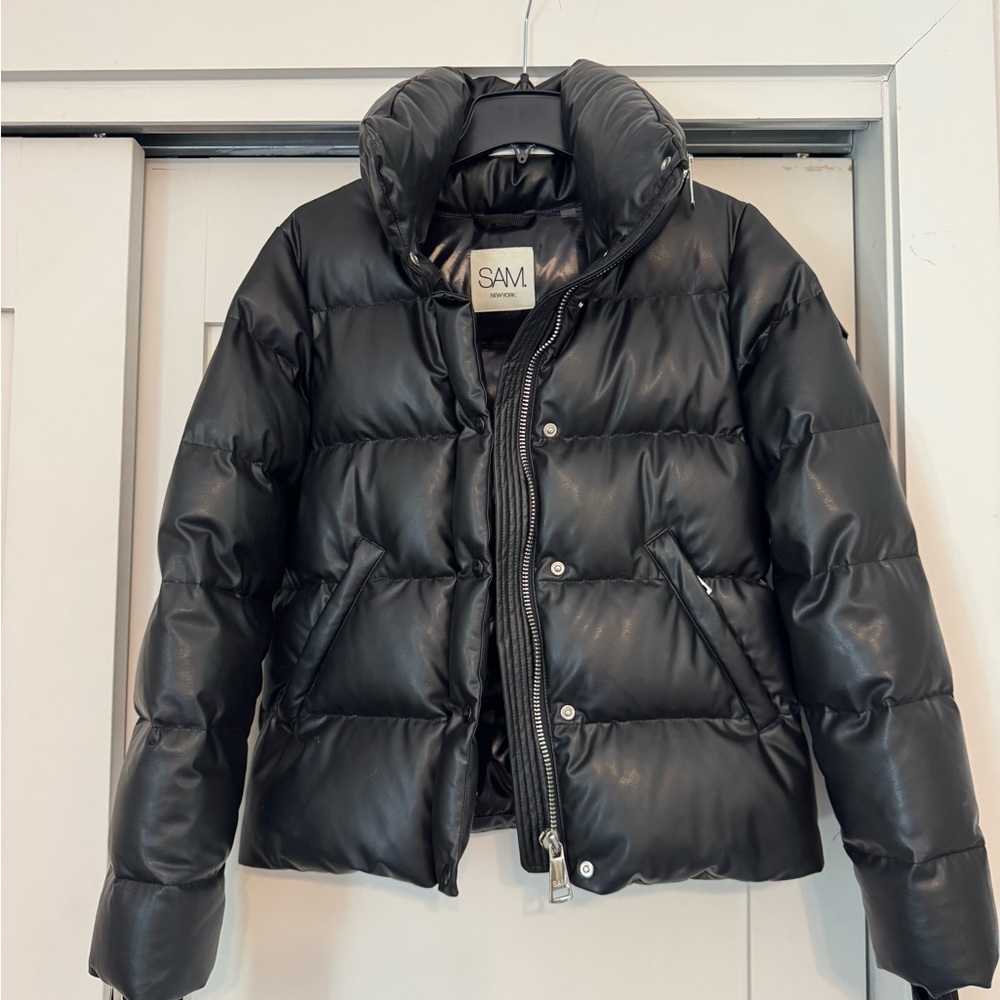 SAM. Women’s Isabel Faux Leather Puffer Coat